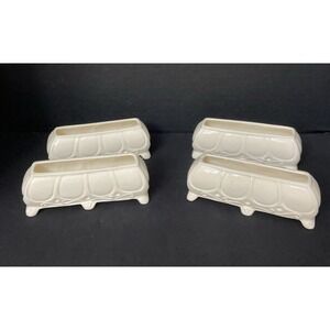 Vtg Erphila Czechoslovakia Napkin Holders Ivory Ceramic Set of 4
